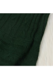 Green Wool Europe and America Solid Two Piece Suits pencil Long Sleeve Two-Piece Short Set