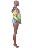 Multi-color hooded Print Print Long Sleeve Sweats & Hoodies