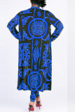 Gold Casual Printed Blending Two-piece Pants Set(Without T-shirt)