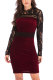 Red Fashion Long Sleeves O neck Slim Dress Mini Patchwork Long Sleeve Dresses