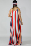 Red Chemical fiber blend Fashion adult Sexy Off The Shoulder Sleeveless Slip Swagger Ankle-Length backle