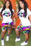 Camouflage Milk Silk Fashion Sexy adult Ma'am Camouflage Two Piece Suits pencil Short Sleeve Two Pieces