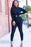 Black Green Sexy Solid Long Sleeve O Neck 