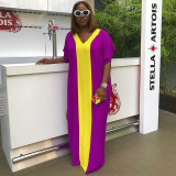 rose red Sexy Fashion Cap Sleeve Short Sleeves V Neck Straight Ankle-Length Casual Dresses