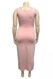 Black Fashion adult Sexy O Neck Bandage Two Piece Suits Solid