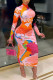 Pink British Style Print Turtleneck A Line Dresses