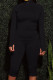 Black Fashion Active adult Ma'am Solid Two Piece Suits pencil Long Sleeve Two Pieces