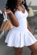 White Sexy Casual Solid Vests V Neck Sleeveless Two Pieces