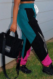 Black Casual Solid Patchwork Loose Trousers