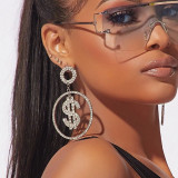 Gold Fashion Pierced Rhinestone Earrings