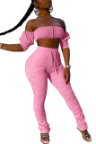 Black Fashion Sexy adult Patchwork Solid backless Draped Bandage Two Piece Suits pencil Nine Sleeves Two Pieces
