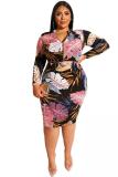 White Fashion Sexy adult Turndown Collar Print Zippered