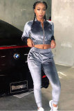 Black Elastic Fly Long Sleeve Mid Patchwork pencil Pants Two-piece suit
