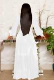 Yellow adult Sexy Fashion Cap Sleeve Long Sleeves V Neck Swagger Ankle-Length Solid bandage Patch