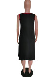Black Fashion adult Casual contrast color asymmetrical Patchwork Solid Two Piece Suits ruffle Pr