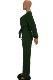 Red Fashion Sexy Solid Long Sleeve V Neck Jumpsuits