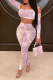 Colour Street Patchwork Tie-dye Bateau Neck Long Sleeve Two Pieces