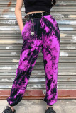 Fuchsia Street Print Tie Dye Patchwork Harlan High Waist Harlan Full Print Bottoms