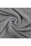 Grey Sexy Solid Two Piece Suits pencil Long Sleeve