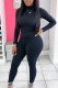 Black Milk Silk Fashion Active adult Ma'am Solid Two Piece Suits pencil Long Sleeve Two Pieces