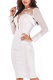 White Fashion Long Sleeves O neck Slim Dress Knee-Length Patchwork Long Sleeve Dresses