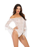 White Long Sleeve Mesh lace Skinny shorts