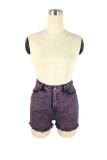 Purple Fashion Casual Solid Basic High Waist Straight Jeans