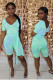 colour Sexy Fashion Tie-dyed Print ed drawing bandage Short Sleeve O Neck Rompers