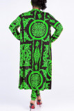 Gold Casual Printed Blending Two-piece Pants Set(Without T-shirt)