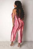 Yellow Sexy Colorblock Sleeveless one word collar Jumpsuits
