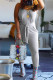 Light Gray Sexy Casual Solid Basic Spaghetti Strap Regular Jumpsuits