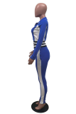 Red Casual Solid Patchwork Turndown Collar Long Sleeve Two Pieces