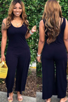 Blue Sexy Solid Sleeveless Slip 