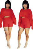 Green Wool Europe and America Solid Two Piece Suits pencil Long Sleeve Two-Piece Short Set