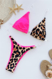 Red Fashion Sexy Patchwork Print Backless Swimwears