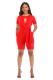 Red Sexy Fashion bandage Patchwork Solid Hollow Short Sleeve O Neck 