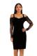 Black Fashion adult Sexy Spaghetti Strap Long Sleeves V Neck Step Skirt Knee-Length Patchwork So