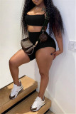 Blue Fashion Sexy Suspender Top And Shorts Two-piece Set