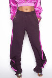 Black Elastic Fly Mid Solid Draped Loose Pants Pants