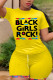 Yellow Fashion Active adult Ma'am O Neck Print Two Piece Suits Stitching Plus Size