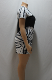 Black Casual Print Patchwork O Neck Pencil Skirt Plus Size Dresses