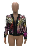 Multi-color zipper Sequins Blazer & Suits &Jacket