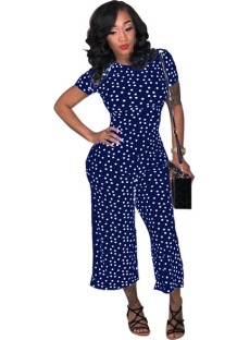White Dot Patchwork Print Fashion sexy Jumpsuits & Rompers