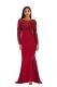 Red adult Celebrities Fashion Cap Sleeve Long Sleeves O neck A-Line split lace Solid Patchwork