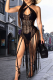 Black Sexy Solid Tassel Hollowed Out Swimwears