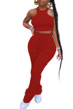 Black Active Solid pencil Sleeveless Two Pieces