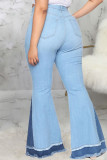 Baby Blue Sexy Ripped Plus Size 