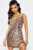 serpentine adult Fashion Sexy Spaghetti Strap Sleeveless Slip Pencil Dress skirt Patchwork Snake patt