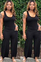 Black Sexy Solid Sleeveless Slip 