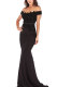 Black Sexy Spaghetti Strap One word collar Slim Dress Floor-Length Patchwork 